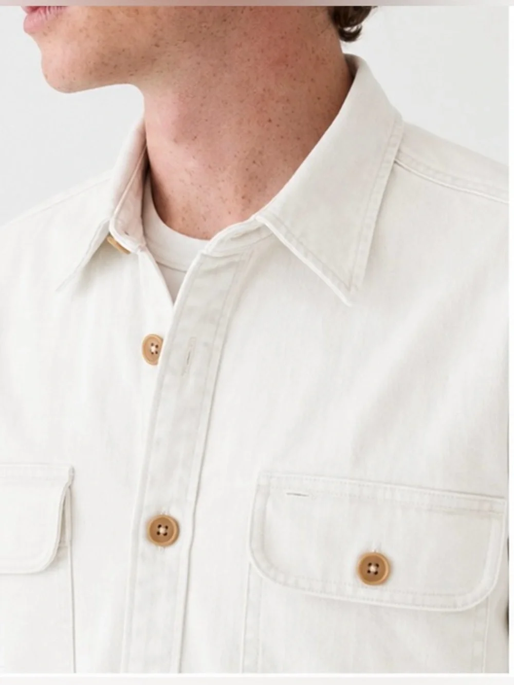 J.Crew Midweight denim workshirt in chalk